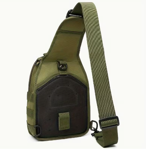 Sac à bandoulière tactique vert en nylon, multi-poches, système MOLLE, sac à dos utilitaire unisexe pour l'extérieur, étanche, pour le voyage, le sport, le rangement des équipements - Product Image 2
