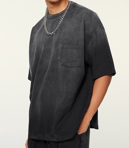 Camiseta de Algodón 100% Estampada de Alta Calidad, Estilo Retro, Holgada, con Bolsillo, para Hombre, Primavera-Verano 2025 - Product Image 3