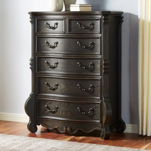 Steve Silver Rhapsody <b>Panel</b> Bed features a luxurious dark black finish and an upholstered <b>headboard</b> with button tufting - Product Image 3