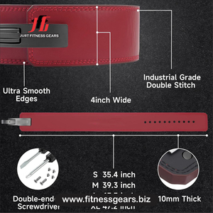 Ceinture de protection réglable en cuir de vachette pour haltères, confortable pour l'entraînement aux squats, capacité de charge de 15 lb - Product Image 5