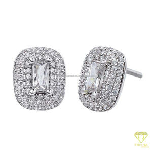 Boucles d'oreilles élégantes en diamant Moissanite, en argent Sterling 925, bijoux de luxe pour femmes, cadeau de mariage - Product Image 6