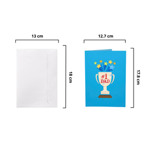 Tarjeta de Felicitación 3D Pop-Up Personalizada para el Día del Padre, Impresa Digitalmente, Hecha a Mano, Temática del Día del Papá, Papel Vietnamita, Regalo - Product Image 2