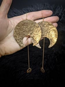 Geometric Danglers Brass <b>Drops</b> Earring Vintage Hoop For Wedding Festive Party Trendy Women Ethnic Fashion Jewelry Statement - Product Image 2