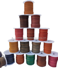 Cuir de vachette véritable orange antique finition vintage mate cordon en cuir pour bracelets et colliers Fournisseur indien - Product Image 5