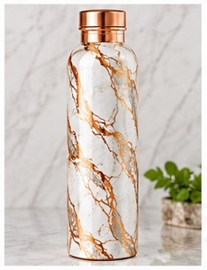 Elegance <b>Copper</b> <b>Water</b> <b>Bottle</b> with Lid Portable Eco Friendly Drinkware Traditional Peacock Design - Product Image 6