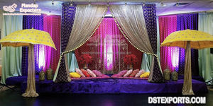 Décoration de scène de mariage punjabi, DJ de nuit, décoration de scène de mariage à Toronto, décoration de scène de mariage colorée, décoration de scène de Mehndi - Product Image 3