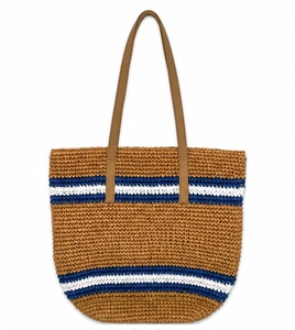 Bolso de Mano Impermeable Personalizado al por Mayor, Bolso Tote de Ganchillo Azul Marino, Bolso de Mujer con Diseño de Nube Polinesia, Cierre Abierto, Algodón - Product Image 4