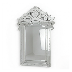 Premium Venetian Arched <b>Wall</b> <b>Mirror</b> with Crown Top & Decorative Glass Frame | Stylish <b>Mirror</b> for Home Decor & Interior Styling - Product Image 2