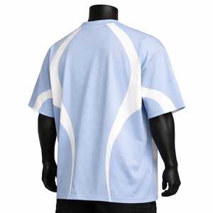 Camiseta de Manga Corta para Hombre, Color Sólido, Ribete en Contraste, Cuello Redondo, Informal, Tejido de Punto, Corte Regular, Logotipo Frontal, Transpirable - Product Image 4