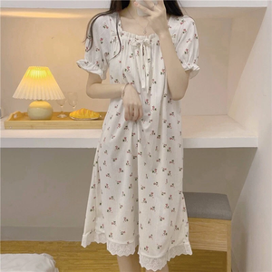 Chemises de nuit pour femmes, vêtements de détente en coton doux et mignons, chemises de nuit d'été à manches courtes - Product Image 2