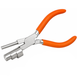 Pince à former des boucles à 3 barils, manche orange, pour fils de 13/16/20 mm, outil de fabrication de bijoux, façonneuse de boucles en acier inoxydable pour artisanat - Product Image 6