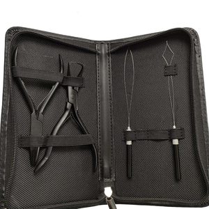 Kit professionnel d'outils métalliques noirs pour extensions de cheveux, pour l'installation et le retrait, large application - Product Image 6