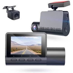 Doppia fotocamera Dash 2K QHD + 1080p anteriore e posteriore con Display 2 \ "140 ° per visione notturna Super-sensore per monitoraggio GPS auto - Product Image 2