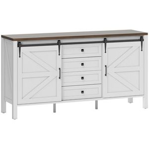 White Side Panel Storage Cabinet Buffet and Cutlery Organizer <b>TV</b> <b>Stand</b> Accessory - Product Image 5