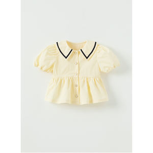 Camiseta OZKIZ Coreana Premium 100% Algodón para Niñas SB01, Camisa Casual con Volantes, Moda de Verano para 2-6 Años, Venta al Por Mayor - Product Image 1