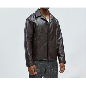 Blouson Bomber en Cuir Personnalisé OEM pour Homme – Tendance, Coupe-Vent, Style Moto, Vêtement d'Extérieur Streetwear - Product Image 1