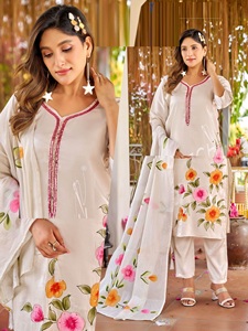 Kurti Ghera de Algodón Premium con Estampado de Vidrio Romano, Ropa Étnica para Mujer, de Secado Rápido, para Oficina, Universidad, Fiestas y Bodas - Product Image 4