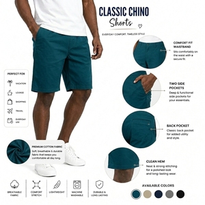 Pantalones Cortos de Algodón, Suaves, Transpirables, Ligeros, para Correr en Verano, Deportivos Casuales, con Cintura Elástica - Product Image 6