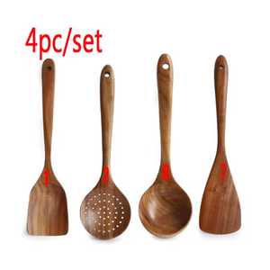 Espátula de madera para voltear alimentos, espátula de cocina de madera maciza, utensilios de cocina de madera natural, espátula de madera antiadherente, de madera. - Product Image 1