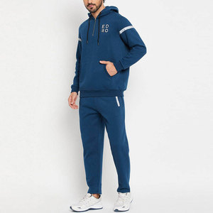 Ensemble de survêtement d'hiver pour homme BRUIT INDUSTRIES, bleu, à capuche, 100 % coton, style streetwear, manches longues, couleur unie, décontracté, avec poches latérales - Product Image 2