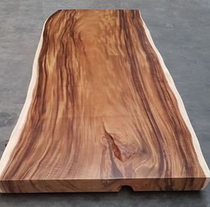 Solid Live Edge Walnut <b>Wood</b> Table Top <b>Slab</b> Irregular Shape Natural Brown Modern Dining Table Metal Legs for Restaurant/Hotel Use - Product Image 2