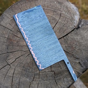 Couteau de chef en acier Damas de qualité industrielle Ahmad, lame de 9 pouces, pointe tombante, dos droit, bord biseauté, lame vierge faite à la main - Product Image 3