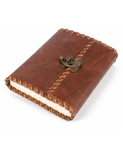 Wholesale Custom Genuine Leather Journal Notebook Antique Brass <b>Lock</b> Whipstitch Edge Diary for OEM Bulk Order - Product Image 5
