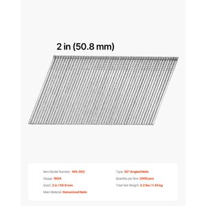 Chiodi per Finitura Zincati Calibro 16, Confezione da 2000 Pezzi, Chiodi Brad Resistenti da 20 Gradi, 2 Chiodi Angolati per Finitura - Product Image 6
