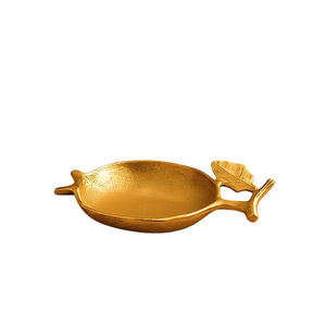 Frutero Decorativo de Aluminio Brillante con Forma de Granada Dorada, Tazón en Relieve para Decoración del Hogar, Estilo Art Deco, Adorno Decorativo para Mesa de Boda - Product Image 1