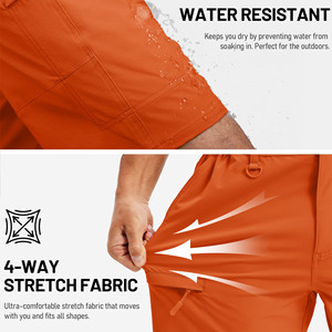 Pantalones Cortos de Senderismo para Hombre, Ligeros, Cintura Elástica, Transpirables, de Secado Rápido, Servicio OEM, 100% Poliéster, Fáciles de Usar - Product Image 5
