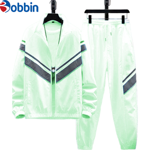 Top Trend Men Clothes Outfit Custom Nylon Windbreaker Set <b>Stand</b> up Collar Zip up Windbreaker Warm Jacket & Pants Outdoor Wear - Product Image 4