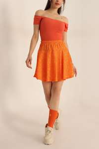 กระโปรงผ้าฝ้ายพิมพ์ลายโลโก้และดีไซน์ตามสั่งสำหรับผู้หญิง กระโปรงทรงเอสไตล์ซัน พิมพ์ลายราคาถูก กระโปรงเอวสูงสีพื้นสำหรับผู้หญิง - Product Image 5