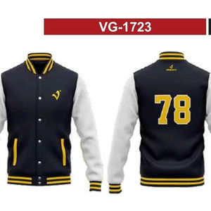 Chaqueta Varsity Unisex Personalizada de Alta Calidad, Cómoda, Tallas Grandes, Cuerpo de Lana, Mangas de Lona, Colores Personalizados, Primavera - Product Image 1