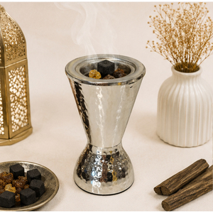Luxury Hammered Silver Metal Bakhoor Burner Traditional Arabic Mabkhara Oud Incense Holder for Ramadan Eid Home <b>Decor</b> Wholesale - Product Image 4