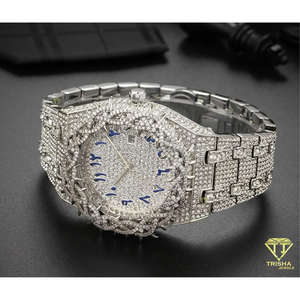 Montre de luxe pour homme, style hip-hop, avec lunette couronnée et diamants VVS cultivés en laboratoire, en argent sterling 925 - Product Image 4