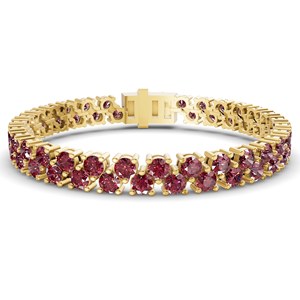Bracelet tennis Isidora en or rose 10 carats, double rangée de diamants de laboratoire cerise cognac (3 carats) Tw. Bracelets et joncs en diamant en gros - Product Image 4