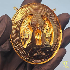 Colgante Medallón Makaveli Angel Wing Warrior con Rubíes y Diamantes, Pieza de Alta Gama Estilo Hip Hop - Product Image 4