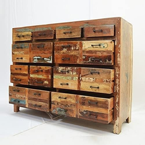Old Reclaimed Wood Multi Drawer <b>Sideboard</b> Farmhouse <b>Storage</b> Cabinet Antique Living Room Console - Product Image 2