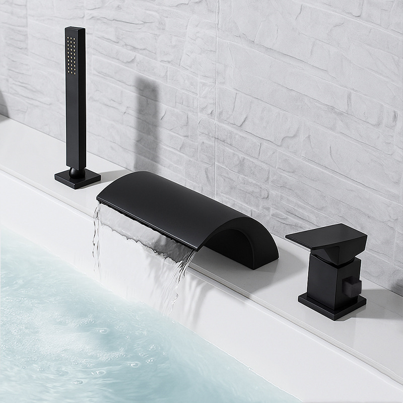 Matte black American-style water outlet set of three