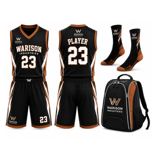 Warison Industries Custom Basketball Uniform Kit Jersey Shorts Socks Backpack Set Sublimation Team Wear Unisex Adult - Product Image 4