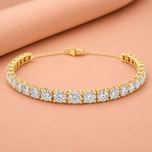 Diamond Tennis <b>Bracelet</b> for Women Silver Plated 14KT IGI Certified VVS1-VVS2 Clarity <b>Adjustable</b> Bridal Jewelry Gift - Product Image 2