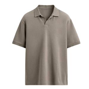 เสื้อโปโลแขนสั้นสีขาวสำหรับผู้ชาย ทรงปกติ สีพื้น ผ้าฝ้ายปิเก้ ระบายอากาศได้ดี สไตล์ลำลอง - Product Image 5