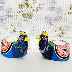 Ensemble de 2 décorations d'intérieur Diya Art Déco en bois à motifs animaliers, mobiles, de différentes couleurs et styles, pour anniversaire et Bar Mitzvah - Product Image 3