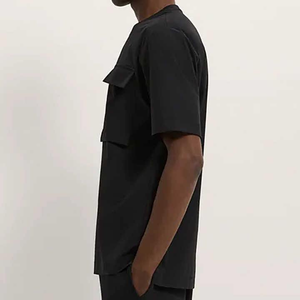 Camiseta de Hombre a la Moda, de Algodón, Estilo Casual Urbano, Holgada, de Manga Corta, para Verano, Fabricante y Proveedor OEM - Product Image 3