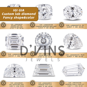 เพชรสร้างสรรค์ D'vins Jewels ขายดี ขนาด 0.5 กะรัต 0.8 กะรัต 1 กะรัต คุณภาพ D VS1 รูปทรงหัวใจ เพชรเพาะเลี้ยงสำหรับทำเครื่องประดับ - Product Image 4