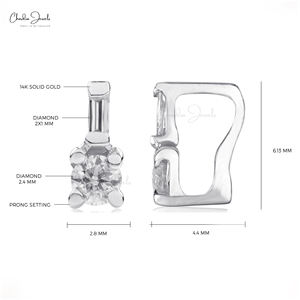 Articles très demandés : Pendentif en diamant blanc véritable 1 CTW, en or blanc fin 14 carats, pendentif breloque, pierre de naissance d'avril, fournisseur en gros - Product Image 2