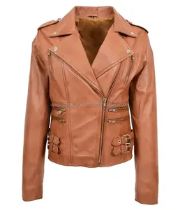 D & M Veste motard en cuir PU respirante d'automne et d'hiver pour femmes Manteaux d'extérieur confortables pour motos dames - Product Image 5