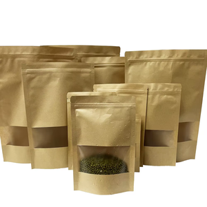 Reusable Kraft <b>Paper</b> Stand Up Pouch Custom Size for Premium Food Packaging with High-Barrier Lining - Product Image 6