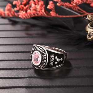 Anillo de Graduación Universitario Personalizado BOJ School Ring 044, Anillo de Colegio Secundario para Ella, con Piedra de Nacimiento, Plata 925, ¡Oferta! - Product Image 2