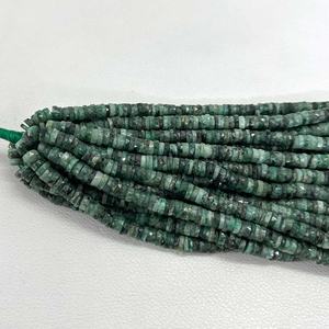 6mm 7mm naturel émeraude à facettes Heishi pneu pierres précieuses perles brin pierres précieuses pour la fabrication de bijoux bricolage produits en vrac en gros - Product Image 4